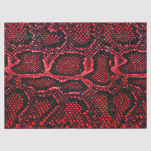 Papier Mousseline motif simple en peau de serpent rouge