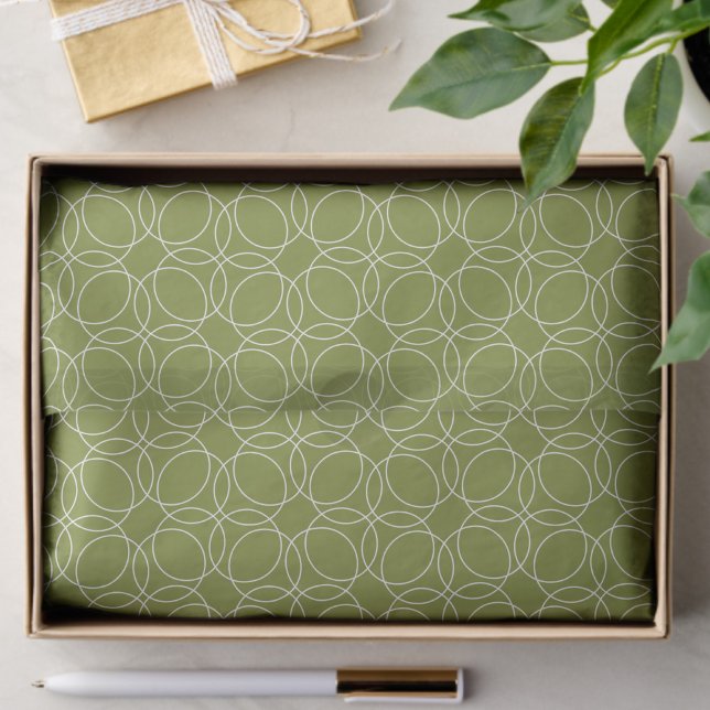 Papier Mousseline Motif simple moderne (tissue paper green pattern)