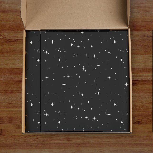 Papier Mousseline Motif Sky Star de minuit noir (Black Midnight Night Sky Star Pattern Tissue Paper
)