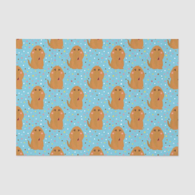 Papier Mousseline Motif Snuffleupagus Blue Stars & Dots (Recto)