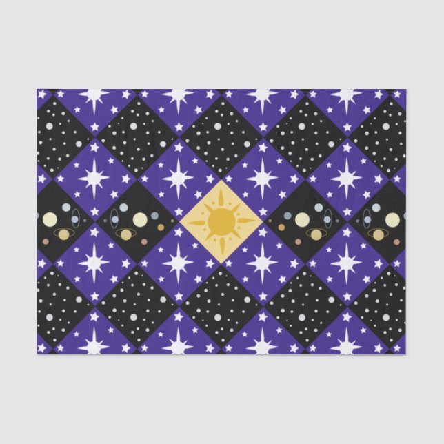 Papier Mousseline Motif spatial (Recto)
