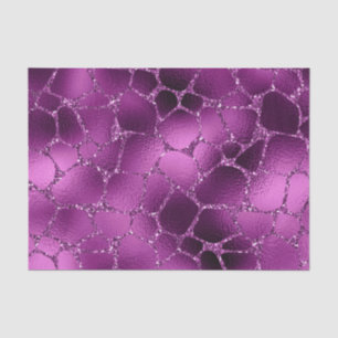 Papier Mousseline Motif Taches de Girafe Ombré Violet Pailleté Glamo