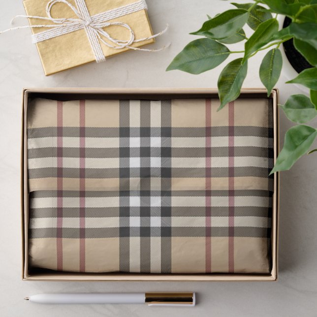 Papier Mousseline Motif Tartan Écossais     (Cadeau)