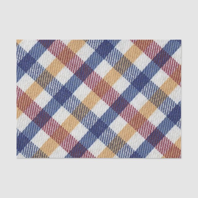 Papier Mousseline Motif Tartan multicolore (Recto)