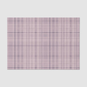 Papier Mousseline Motif Tartan rose mauve