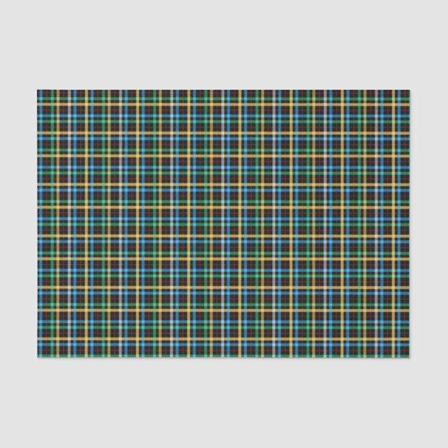 Papier Mousseline Motif tatan bleu et vert (Recto)