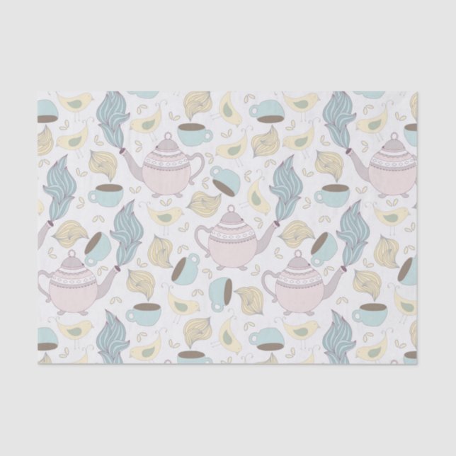 Papier Mousseline Motif Tea Party (Recto)