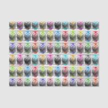 Motif tiré par la main de hibou d'aquarelle