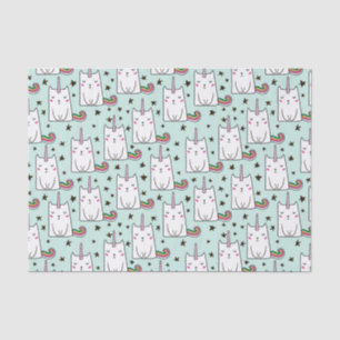 Papier Mousseline Motif tiré par la main mignon de chat de licorne