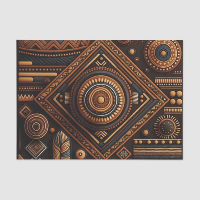 Papier Mousseline Motif traditionnel africain. Afrique ethnique (Recto)