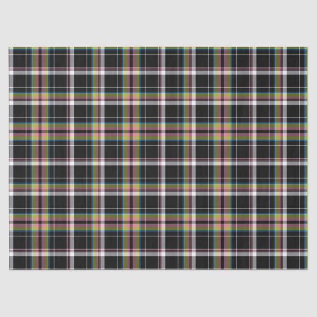 Papier Mousseline Motif traditionnel Olive Green Tartan moderne  (Recto)