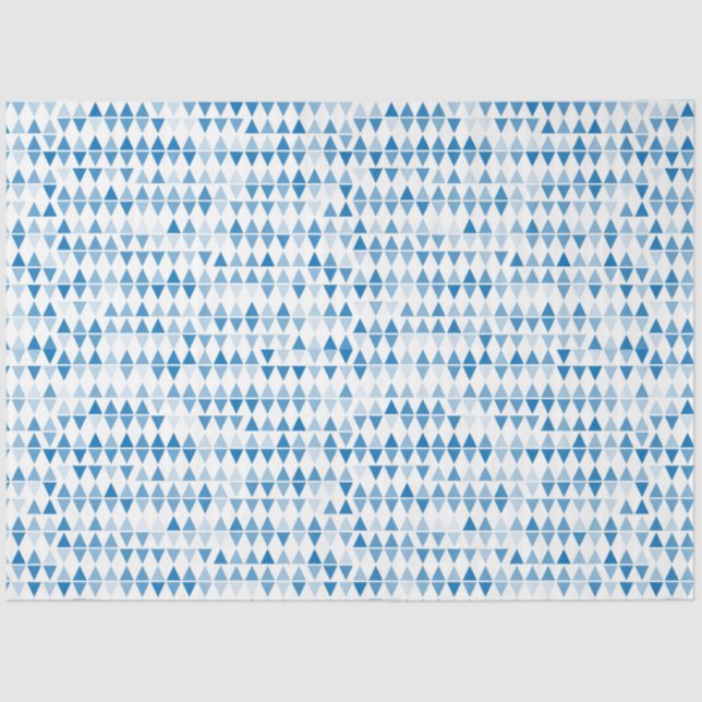 Papier Mousseline Motif triangle bleu (Recto)