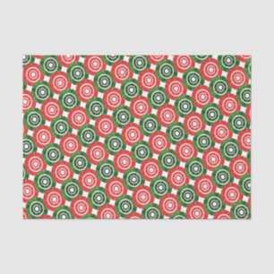 Papier Mousseline Motif tribal africain rouge et vert
