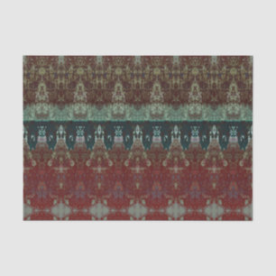 Papier Mousseline Motif tribal vintage Burgundy Taureau vert