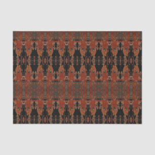 Papier Mousseline Motif tribal vintage Orange Black Art Bull crâne
