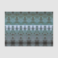 Motif tribal vintage Turquoise Taureau blanc crâne