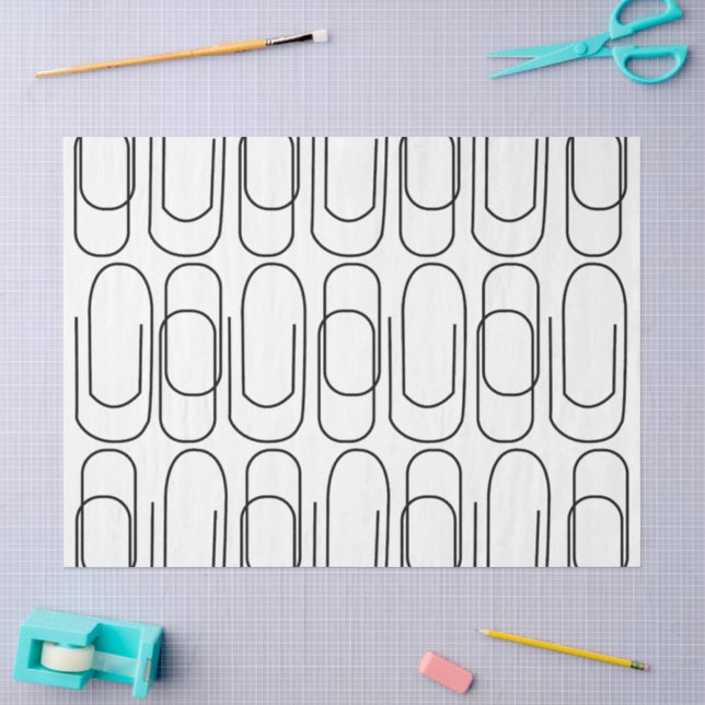 Papier Mousseline Motif Trombone Noir et Blanc (Artisanat)