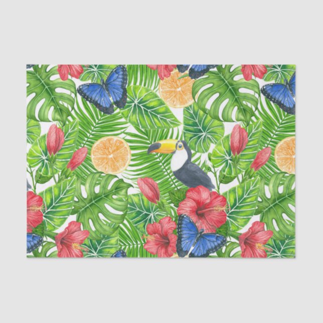 Papier Mousseline Motif tropical (Recto)