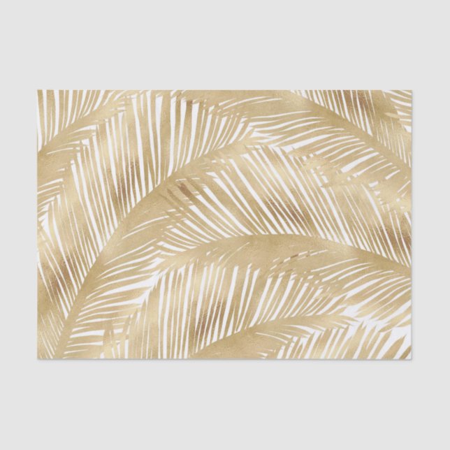 Papier Mousseline Motif Tropical de feuille d'or moderne (Recto)