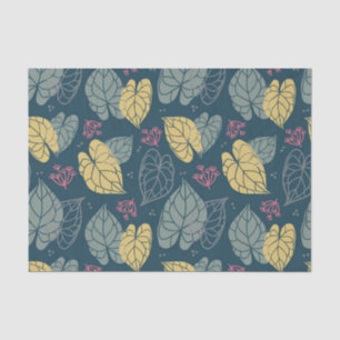 Papier Mousseline Motif tropical feuille jaune et vert