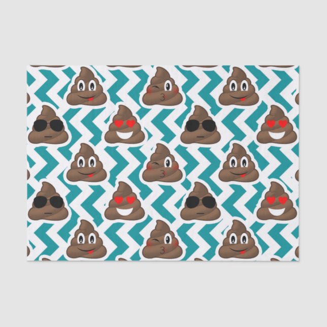 Papier Mousseline Motif turquoise d'Emoji de dunette (Recto)