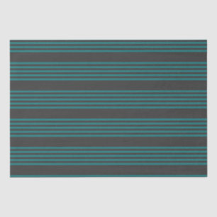 Papier Mousseline motif turquoise et charbon de bois à cinq bandes