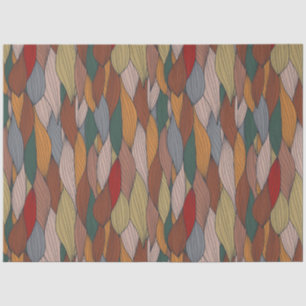 Papier Mousseline Motif unique Wavy avec rose orange Brown vert