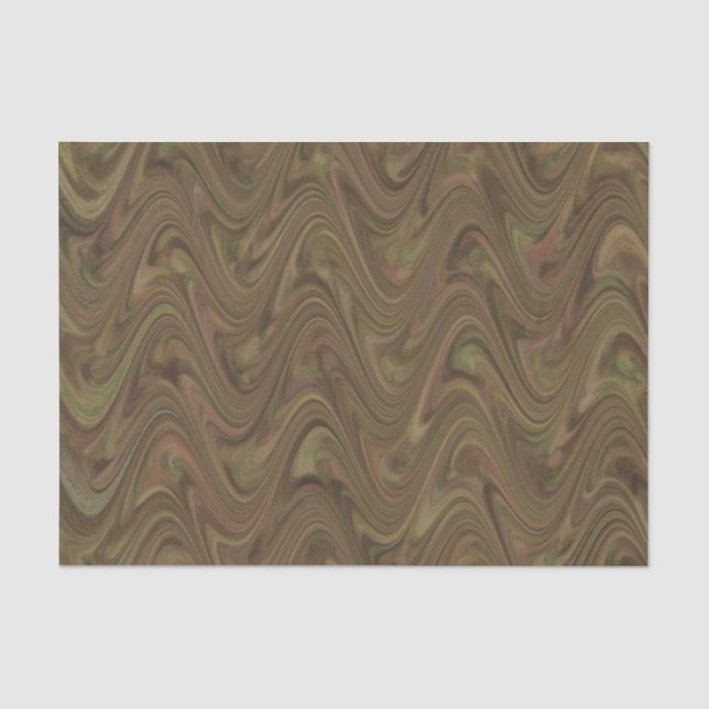 Papier Mousseline Motif vert Brown marbling (Recto)