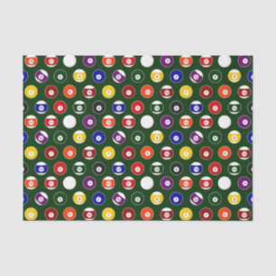 Papier Mousseline Motif vert de billards de boule de piscine