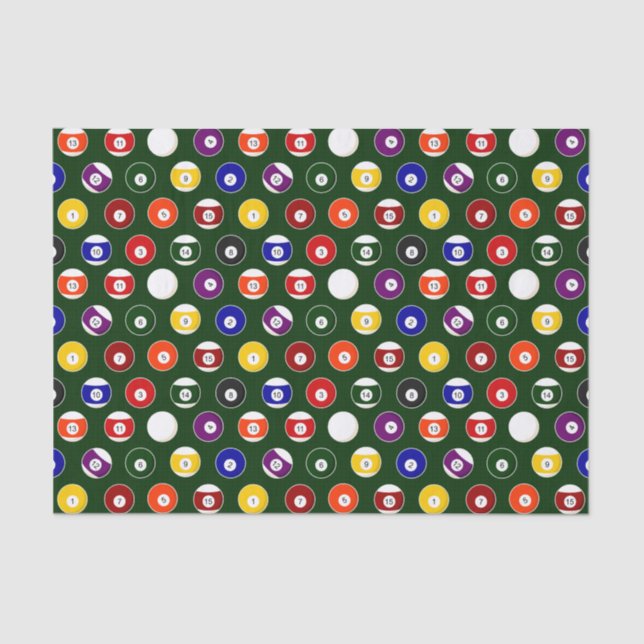 Papier Mousseline Motif vert de billards de boule de piscine (Recto)