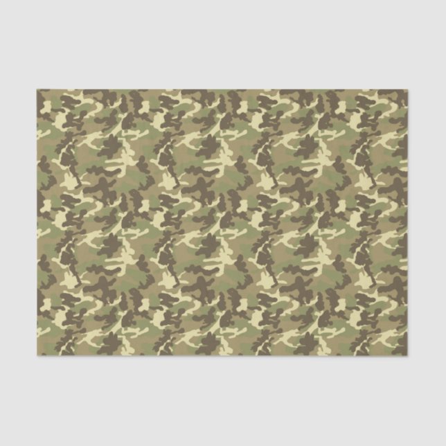 Papier Mousseline Motif vert de camouflage (Recto)