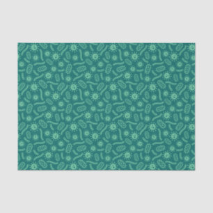 Papier Mousseline Motif vert de microbes