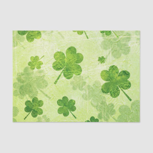 Papier Mousseline Motif vert de shamrock (Recto)