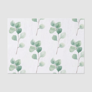 Papier Mousseline Motif vert d'Eucalyptus