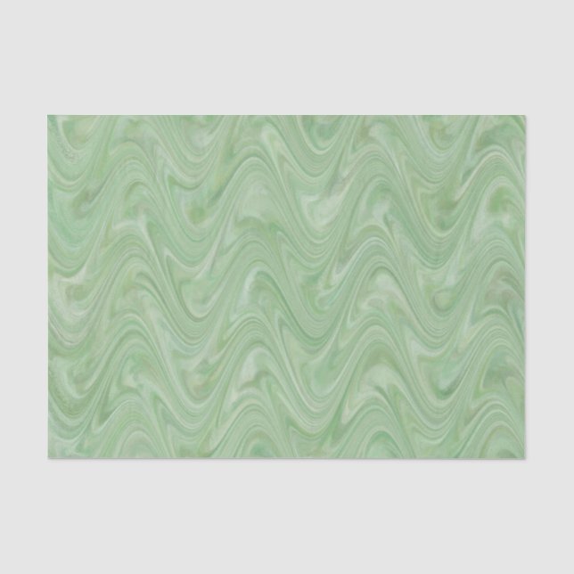 Papier Mousseline Motif Vert Marbré (Recto)