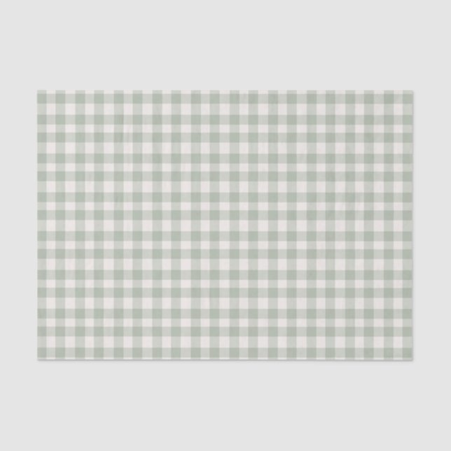 Papier Mousseline Motif vert pastel en vichy (Recto)