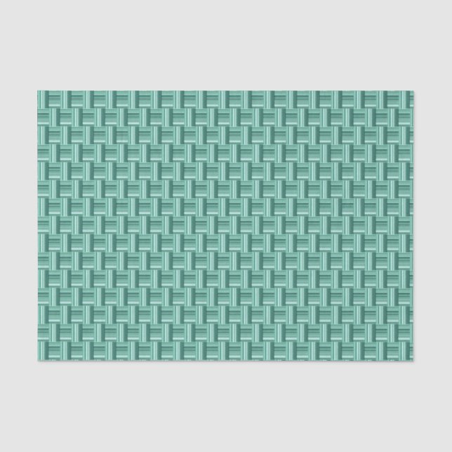 Papier Mousseline Motif vert Turquoise unique (Recto)