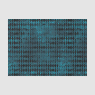 Papier Mousseline Motif vintage Blue & Black Harlequin