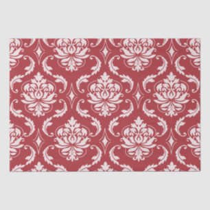 Papier Mousseline Motif vintage de damassé rouge