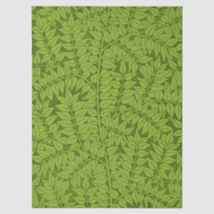 Papier Mousseline Motif vintage feuille verte de William Morris Bran