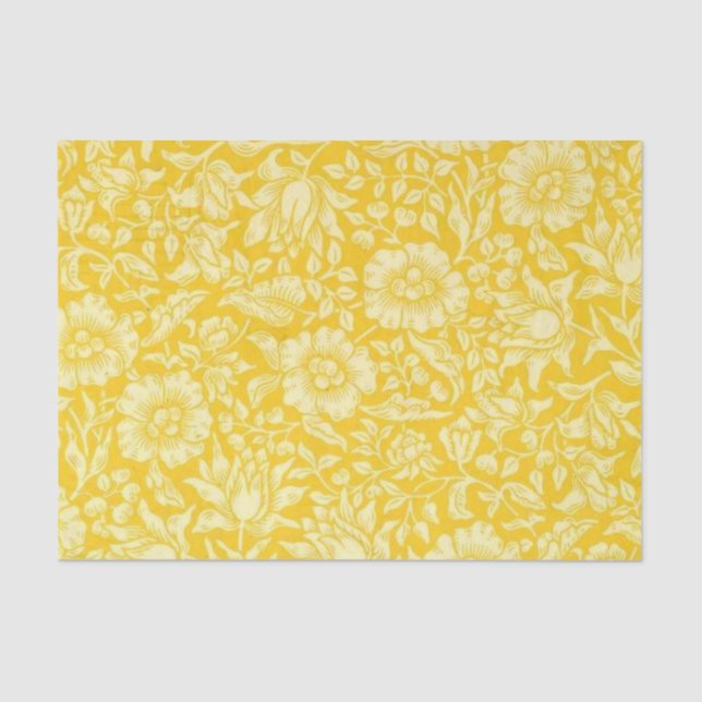 Papier Mousseline Motif vintage, Mallow Jaune (Recto)
