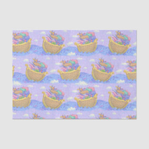 Papier Mousseline Motif violet des animaux de Noé