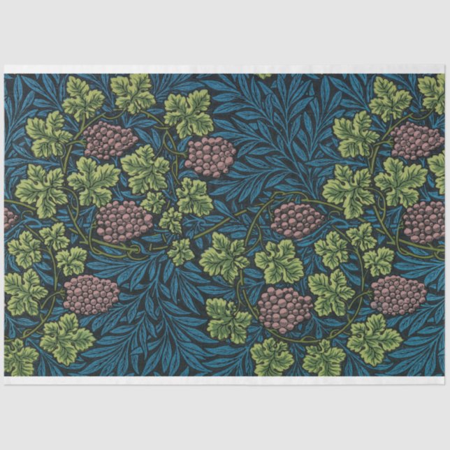 Papier Mousseline Motif viticole, William Morris (Recto)