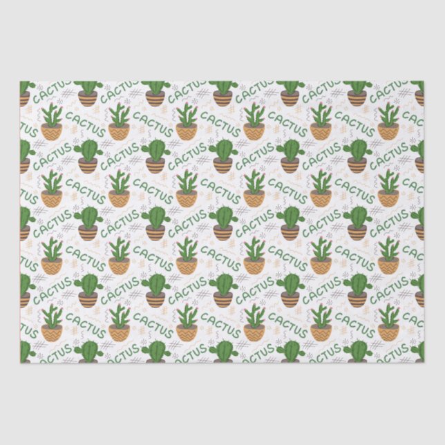 Papier Mousseline Motif Wild Cactus (Recto)