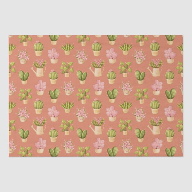 Papier Mousseline Motif Wild Cactus (Recto)