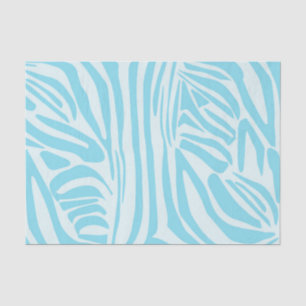 Papier Mousseline Motif Zèbre Bleu