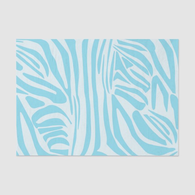 Papier Mousseline Motif Zèbre Bleu (Recto)