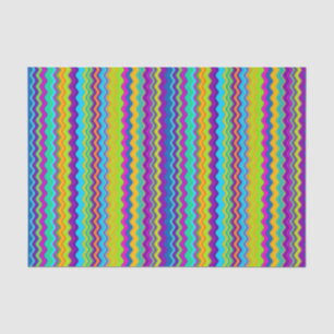 Papier Mousseline Motif Zigzag multicolore