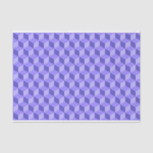 PAPIER MOUSSELINE MOTIFS DE CUBE GÉOMÉTRIQUE PURPLE CLAIR