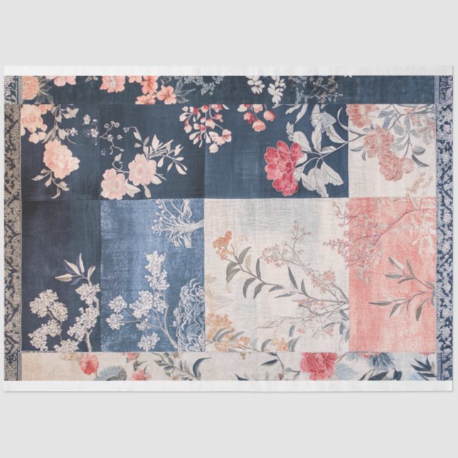 Papier Mousseline Motifs de patchwork oriental éclectique Fond (Recto)